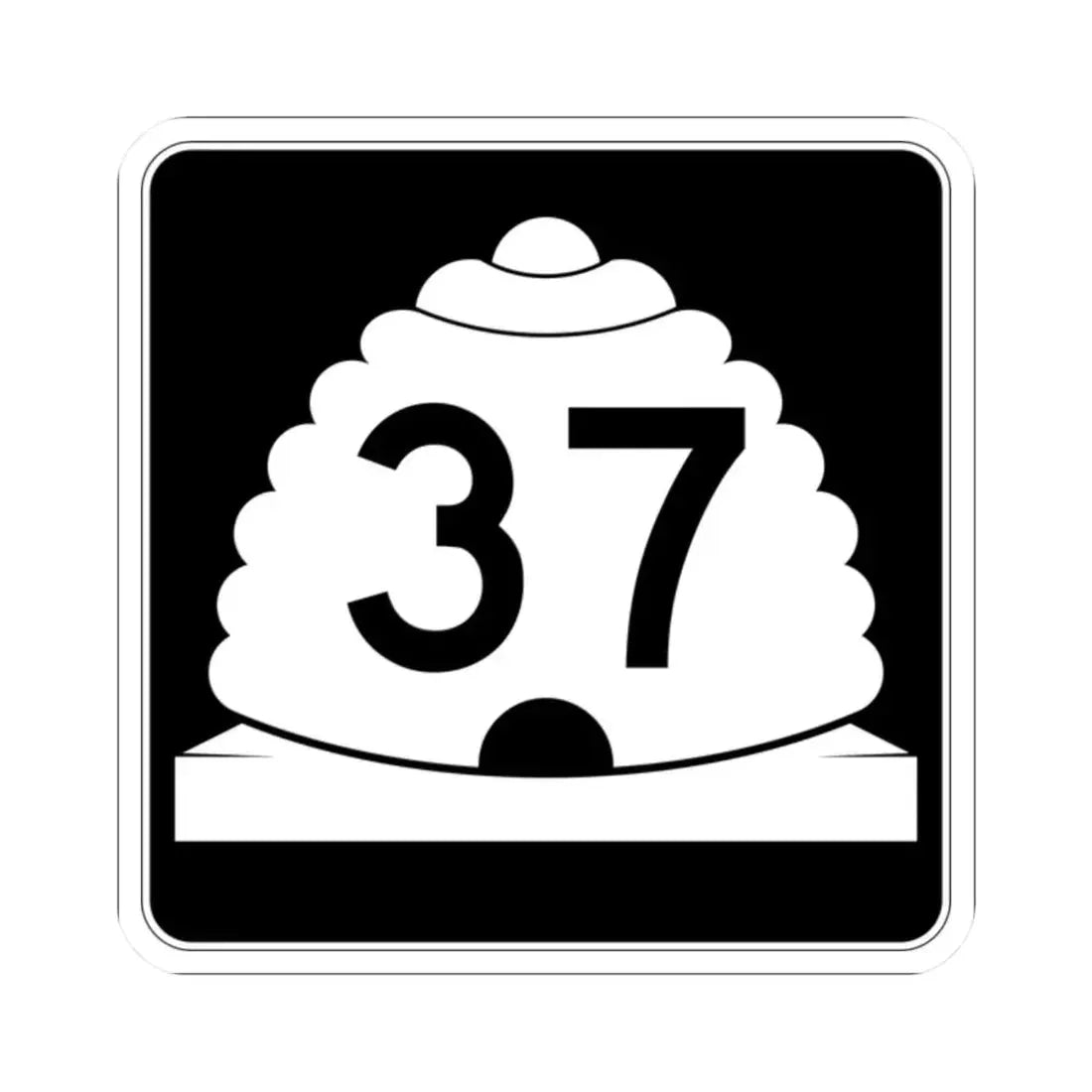 Utah SR 37 (Utah) (Road Sign) STICKER Vinyl Kiss-Cut Decal 2 Inch White - The Sticker Space