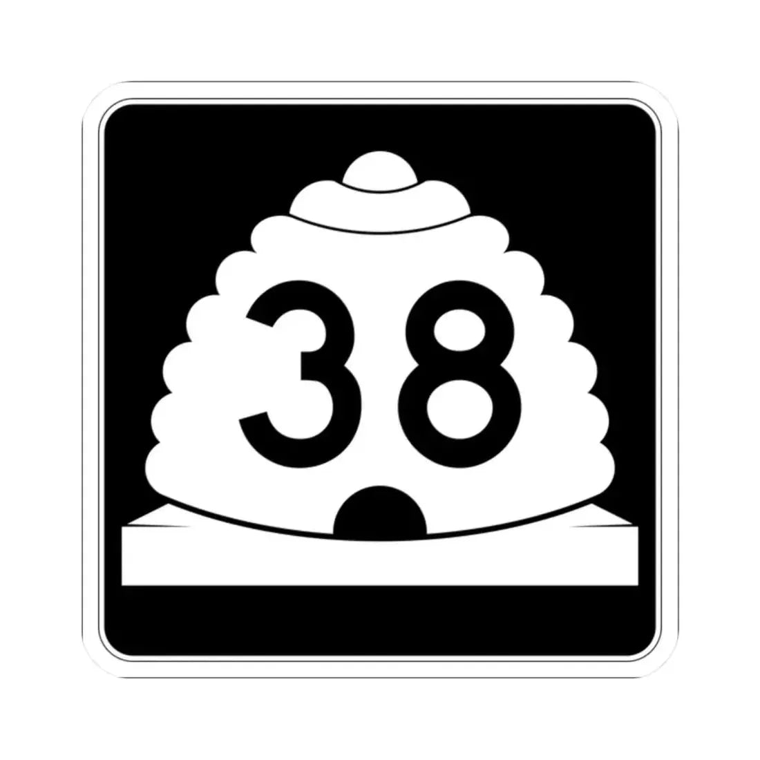 Utah SR 38 (Utah) (Road Sign) STICKER Vinyl Kiss-Cut Decal 2 Inch White - The Sticker Space