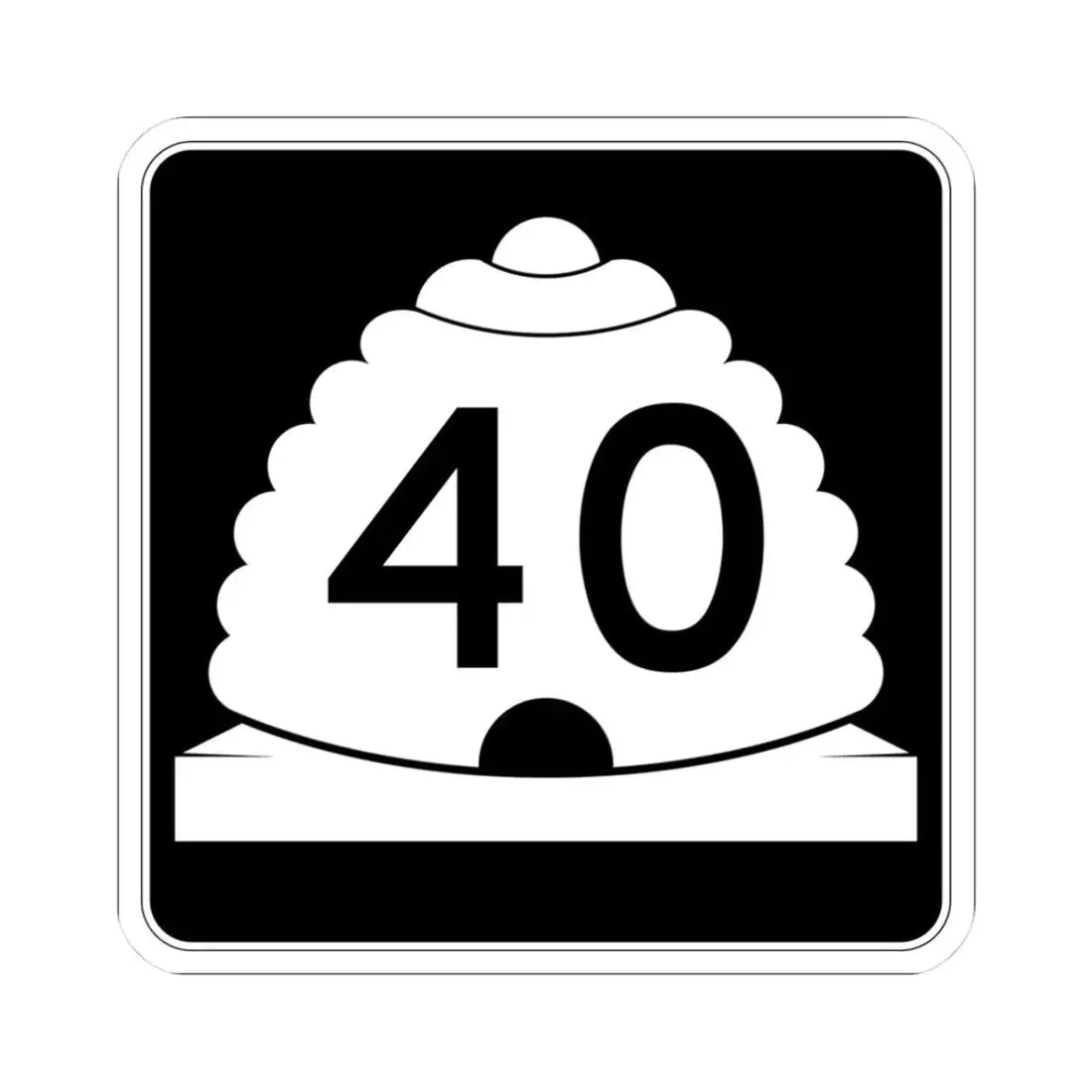 Utah SR 40 (Utah) (Road Sign) STICKER Vinyl Kiss-Cut Decal 3 Inch White - The Sticker Space