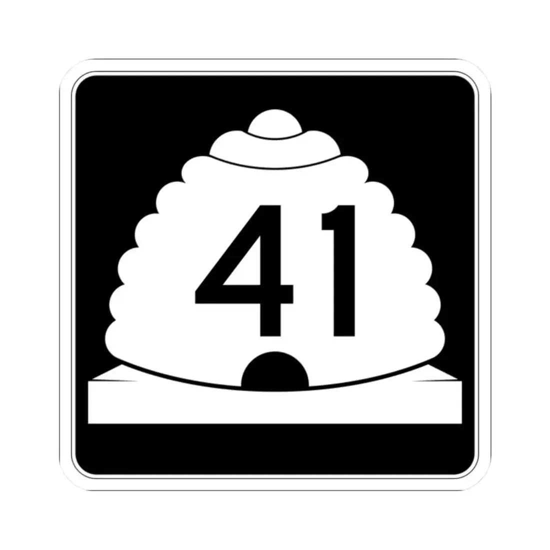 Utah SR 41 (Utah) (Road Sign) STICKER Vinyl Kiss-Cut Decal 2 Inch White - The Sticker Space