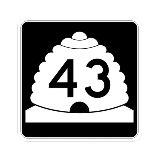 Utah SR 43 (Utah) (Road Sign) STICKER Vinyl Kiss-Cut Decal 2 Inch White - The Sticker Space