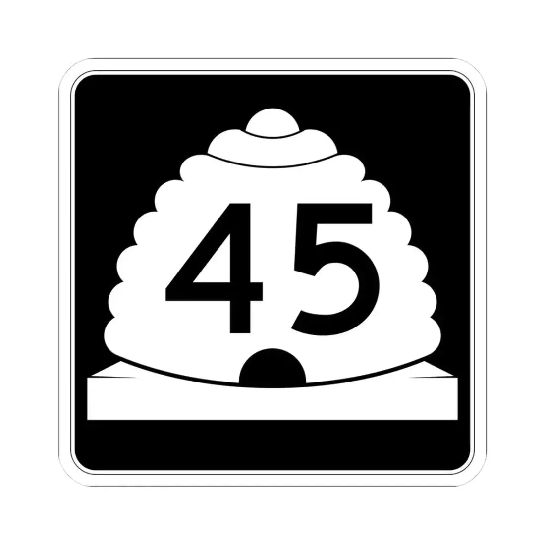 Utah SR 45 (Utah) (Road Sign) STICKER Vinyl Kiss-Cut Decal 3 Inch White - The Sticker Space