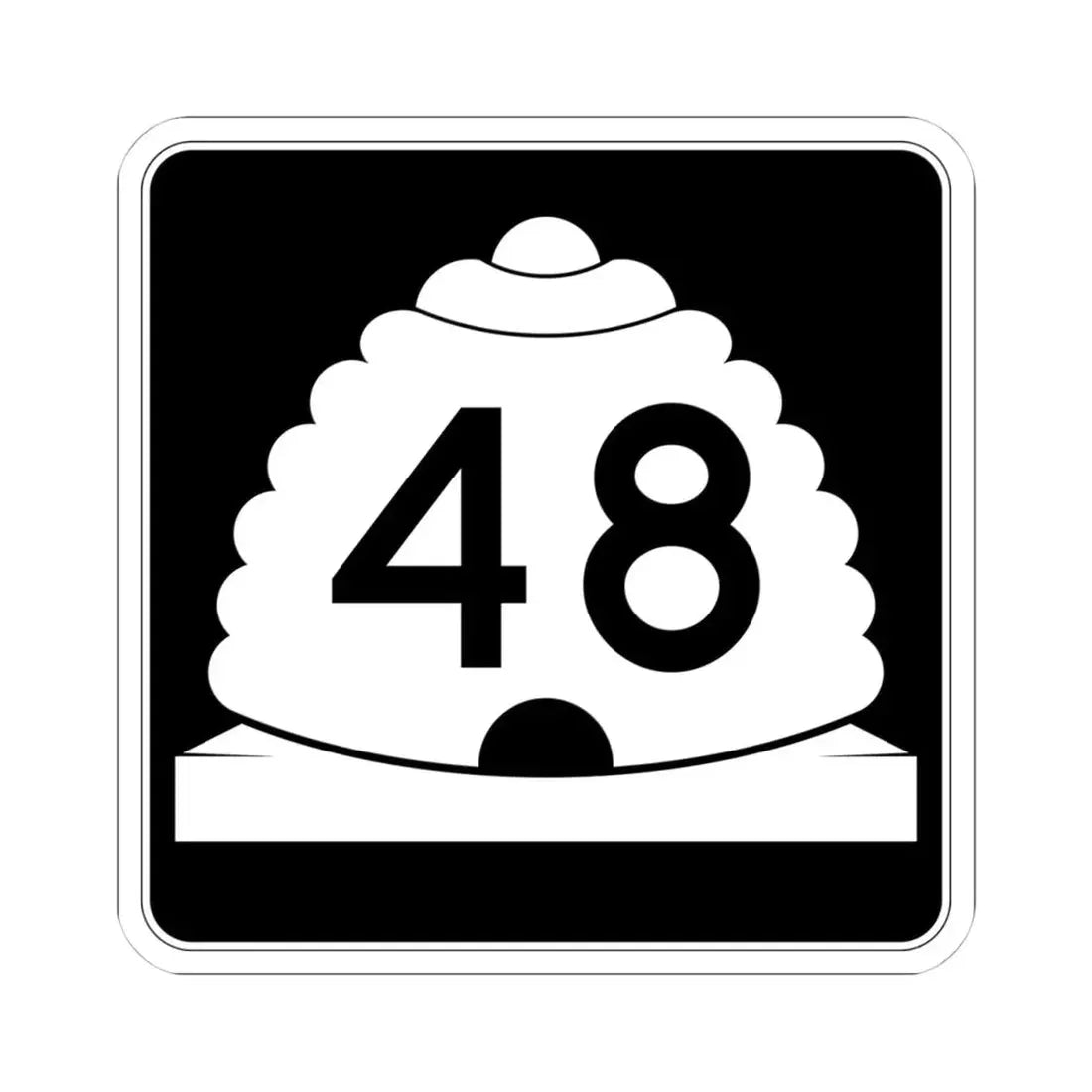 Utah SR 48 (Utah) (Road Sign) STICKER Vinyl Kiss-Cut Decal 4 Inch White - The Sticker Space