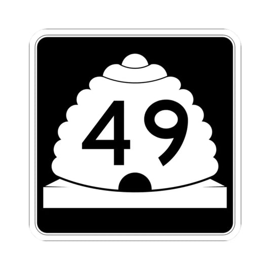 Utah SR 49 (Utah) (Road Sign) STICKER Vinyl Kiss-Cut Decal 2 Inch White - The Sticker Space