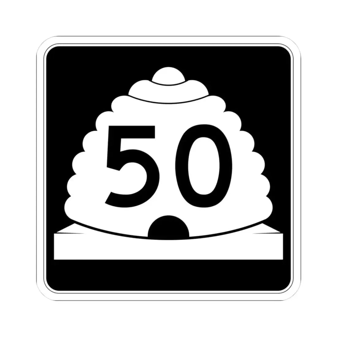 Utah SR 50 (Utah) (Road Sign) STICKER Vinyl Kiss-Cut Decal 3 Inch White - The Sticker Space