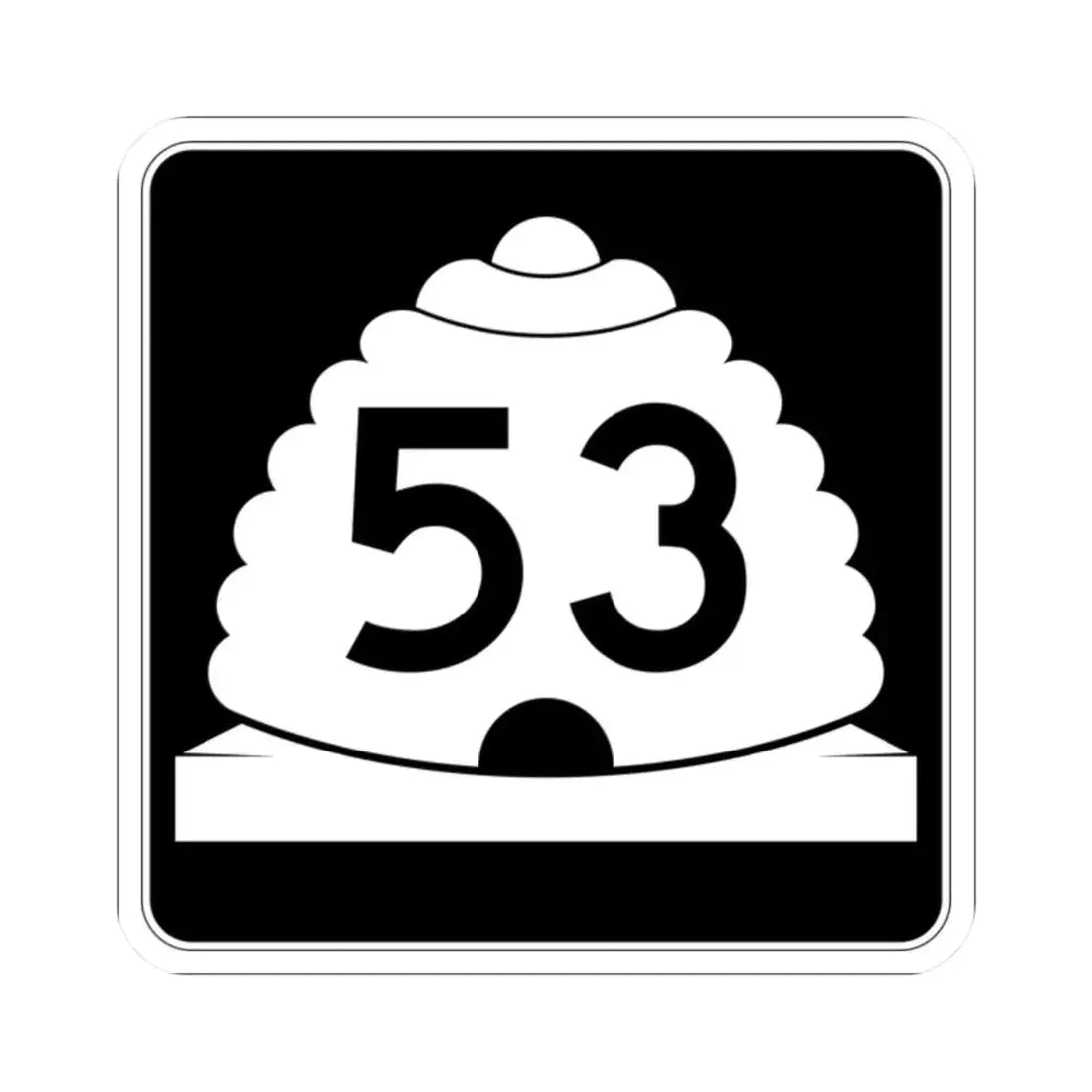 Utah SR 53 (Utah) (Road Sign) STICKER Vinyl Kiss-Cut Decal 2 Inch White - The Sticker Space