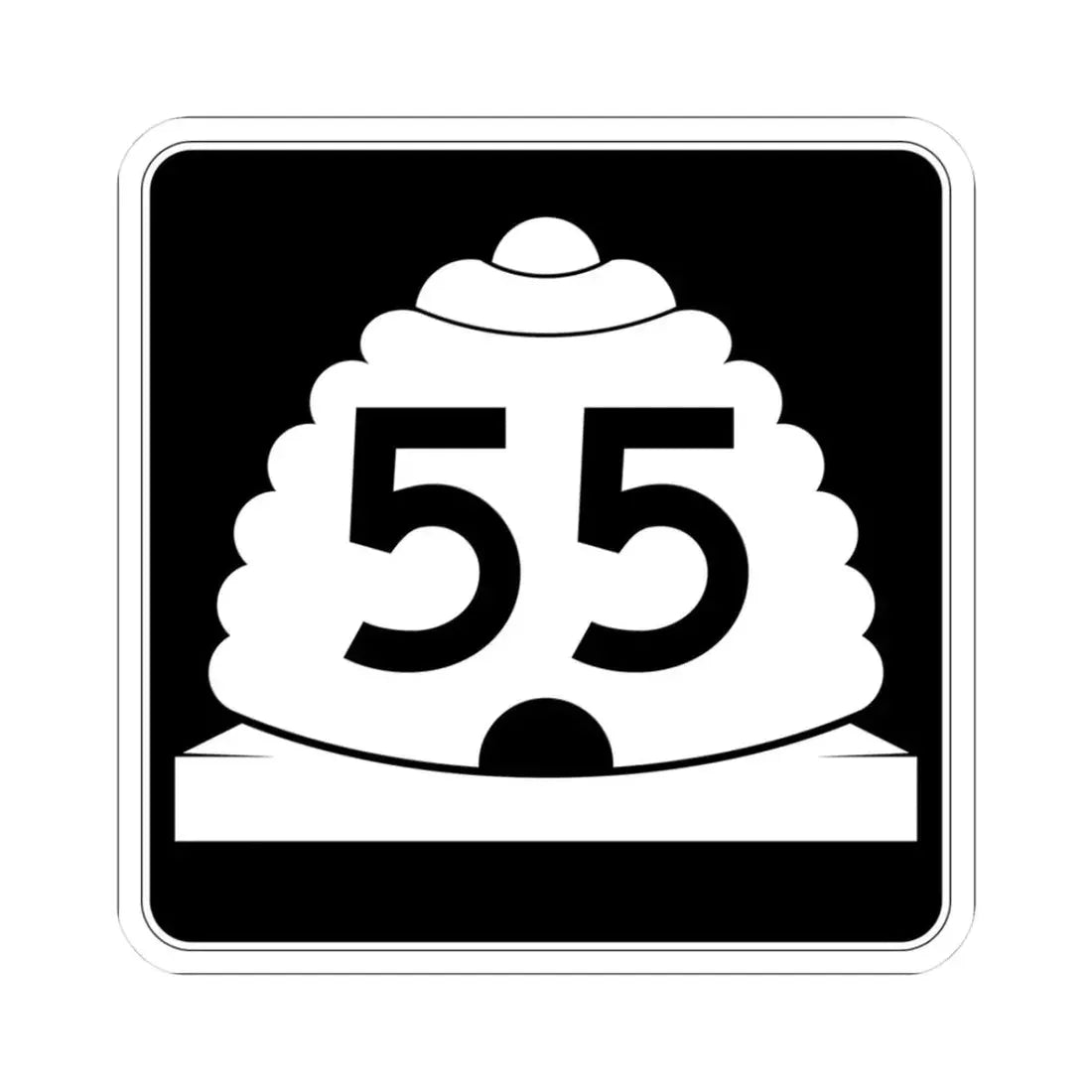 Utah SR 55 (Utah) (Road Sign) STICKER Vinyl Kiss-Cut Decal 3 Inch White - The Sticker Space