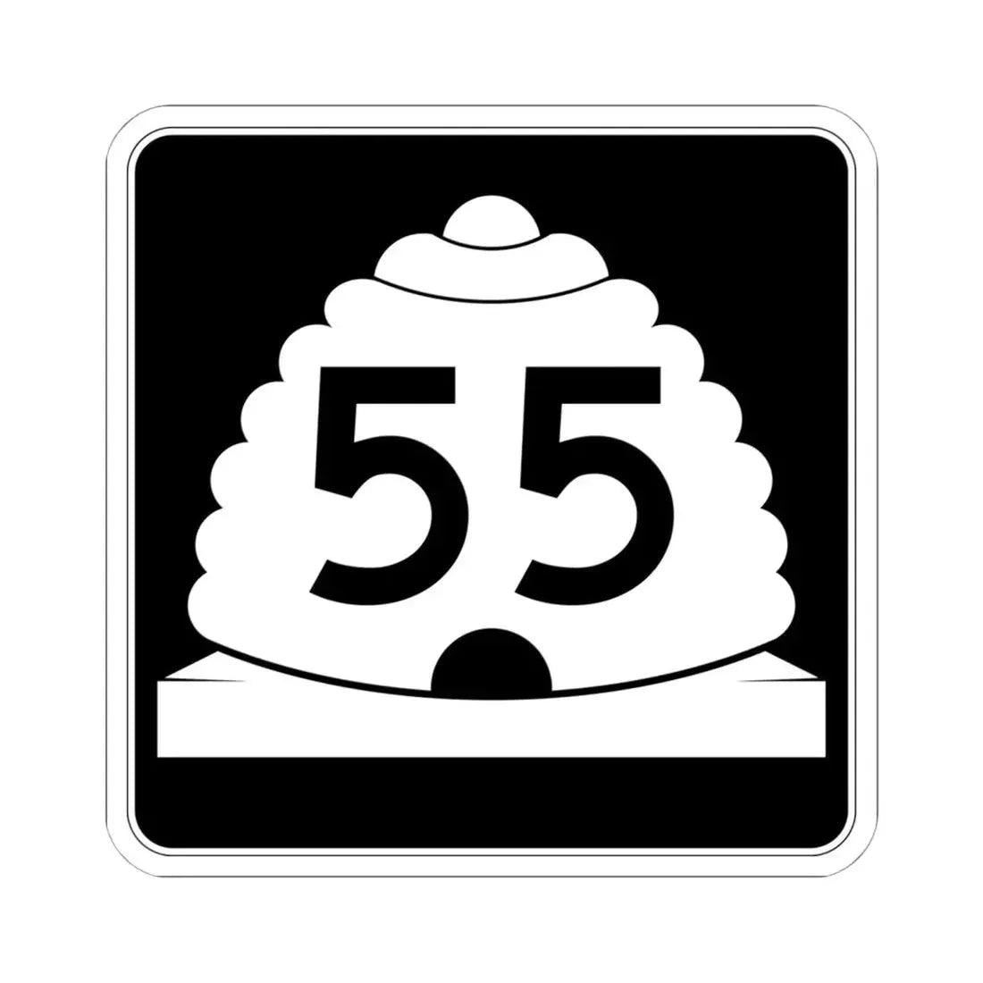 Utah SR 55 (Utah) (Road Sign) STICKER Vinyl Kiss-Cut Decal 6 Inch White - The Sticker Space