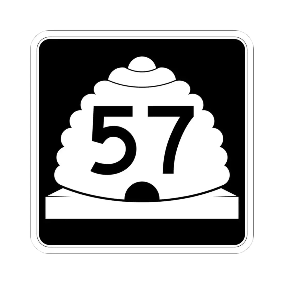 Utah SR 57 (Utah) (Road Sign) STICKER Vinyl Kiss-Cut Decal 3 Inch White - The Sticker Space