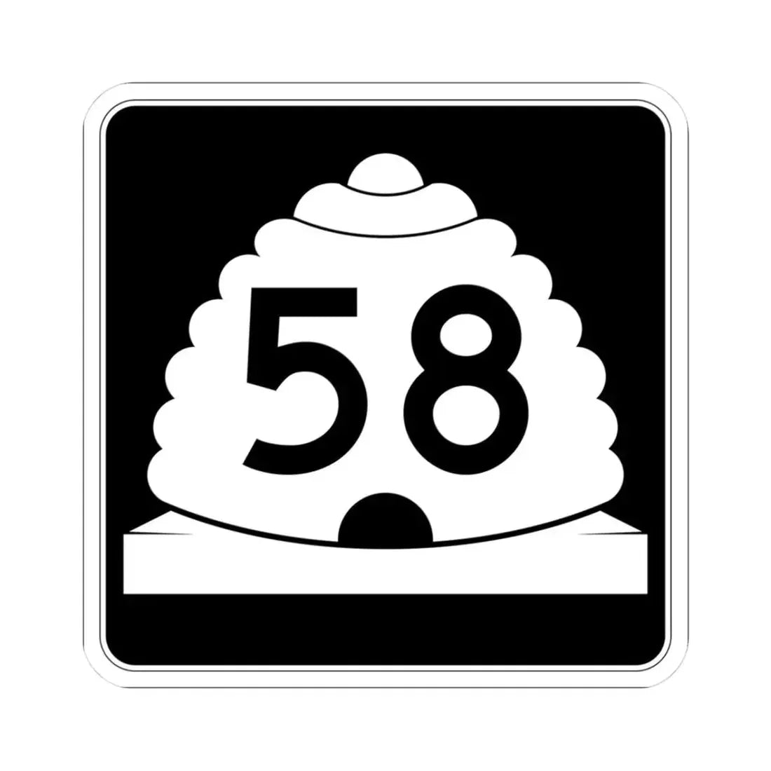 Utah SR 58 (Utah) (Road Sign) STICKER Vinyl Kiss-Cut Decal 3 Inch White - The Sticker Space