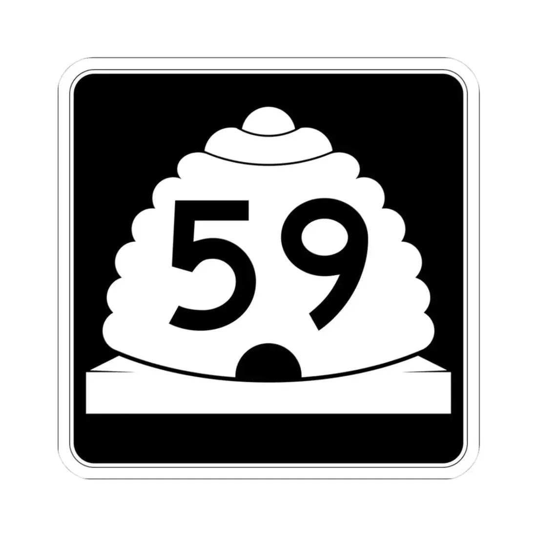 Utah SR 59 (Utah) (Road Sign) STICKER Vinyl Kiss-Cut Decal 3 Inch White - The Sticker Space