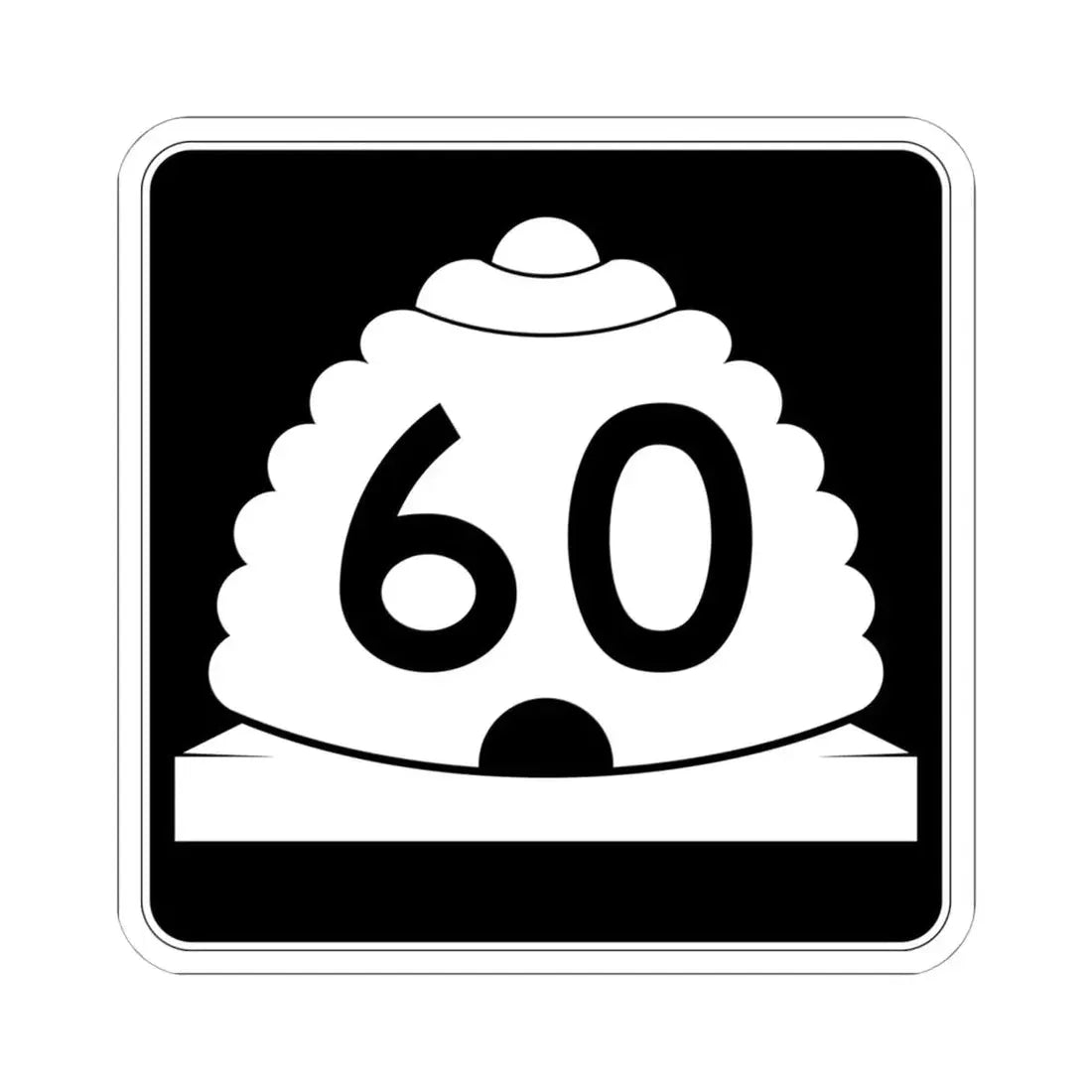 Utah SR 60 (Utah) (Road Sign) STICKER Vinyl Kiss-Cut Decal 6 Inch White - The Sticker Space