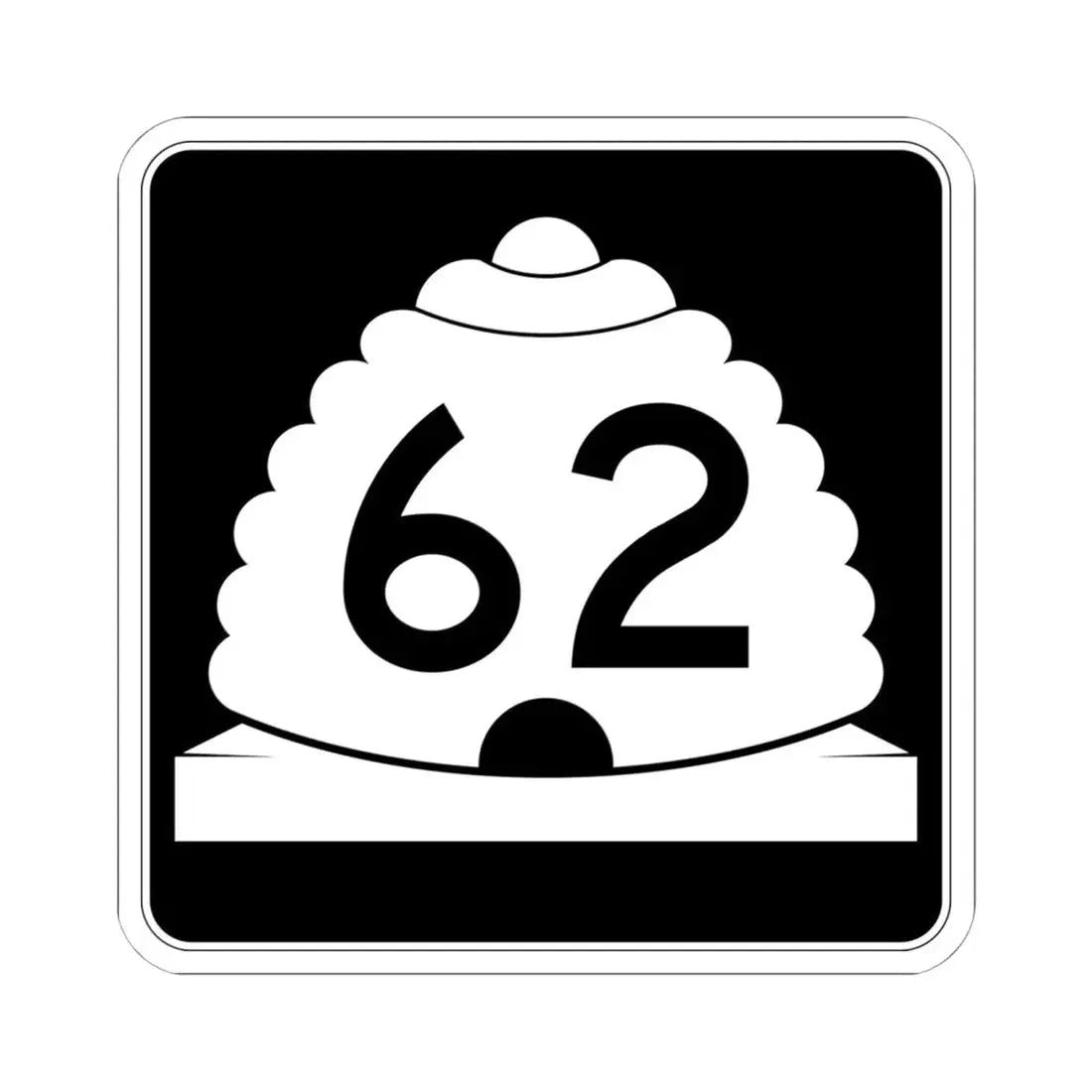 Utah SR 62 (Utah) (Road Sign) STICKER Vinyl Kiss-Cut Decal 6 Inch White - The Sticker Space