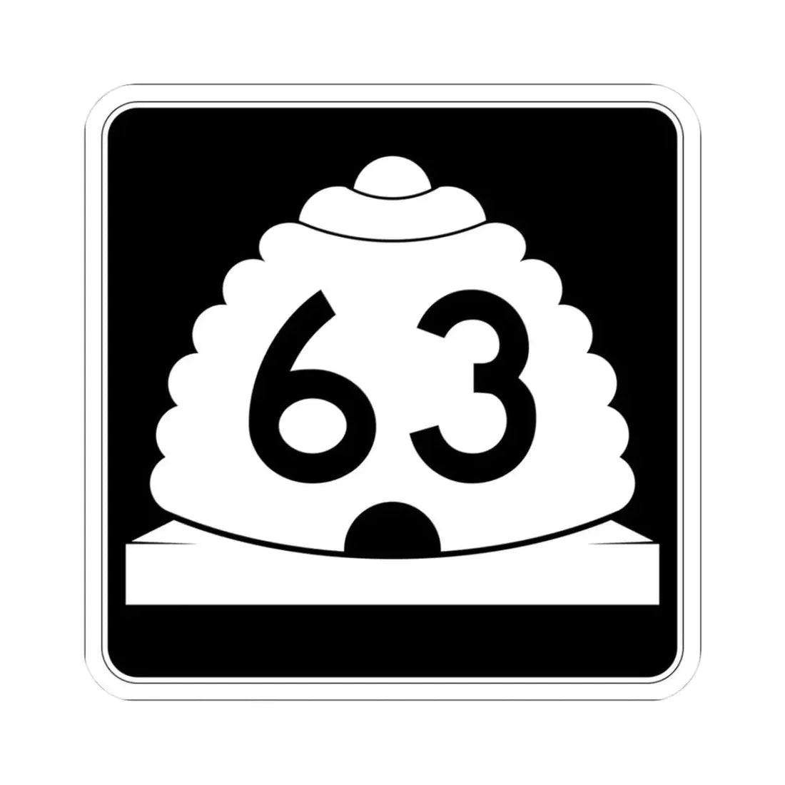 Utah SR 63 (Utah) (Road Sign) STICKER Vinyl Kiss-Cut Decal 3 Inch White - The Sticker Space