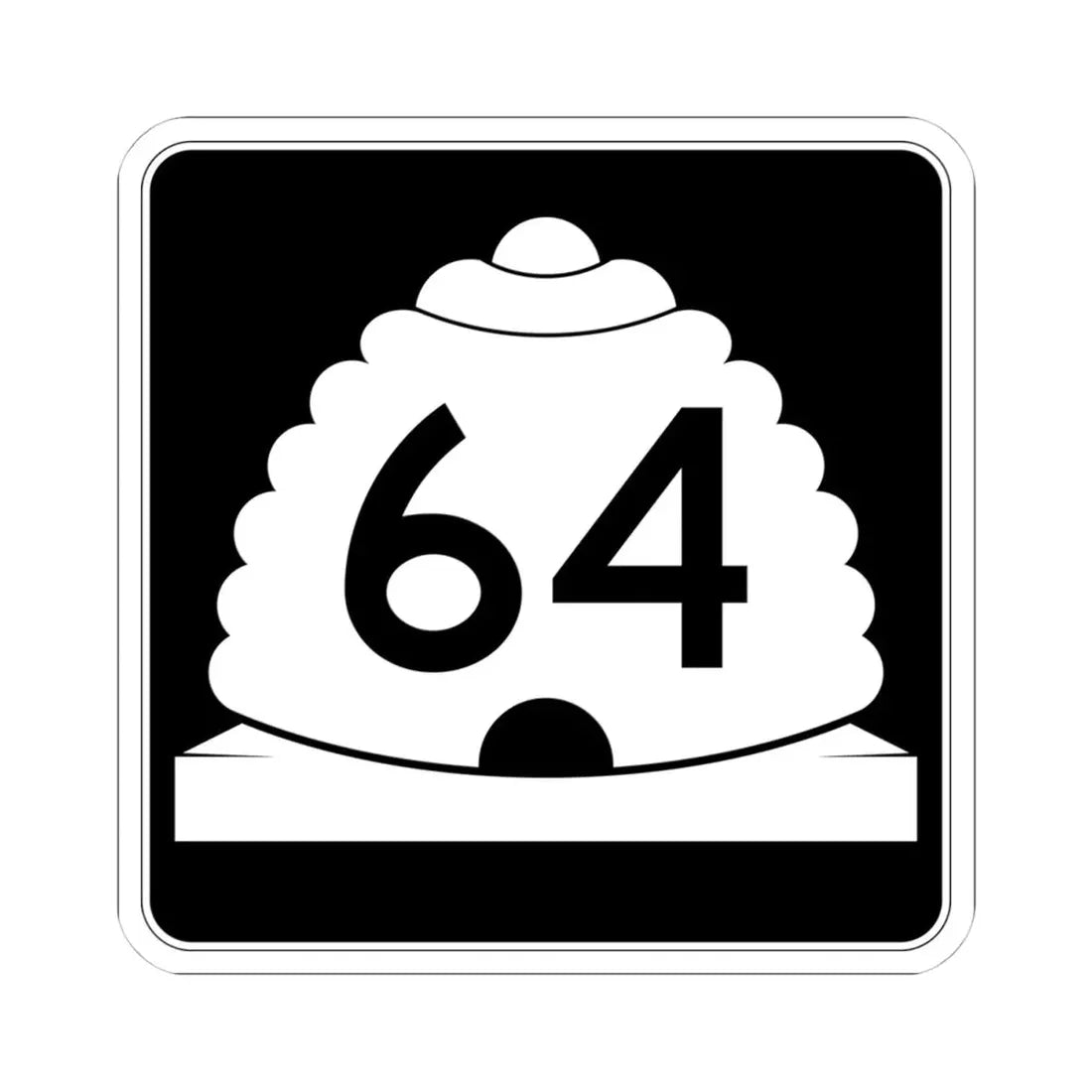 Utah SR 64 (Utah) (Road Sign) STICKER Vinyl Kiss-Cut Decal 4 Inch White - The Sticker Space