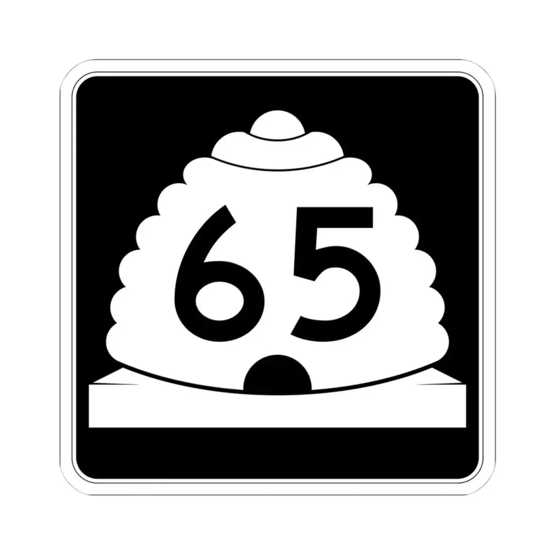 Utah SR 65 (Utah) (Road Sign) STICKER Vinyl Kiss-Cut Decal 4 Inch White - The Sticker Space