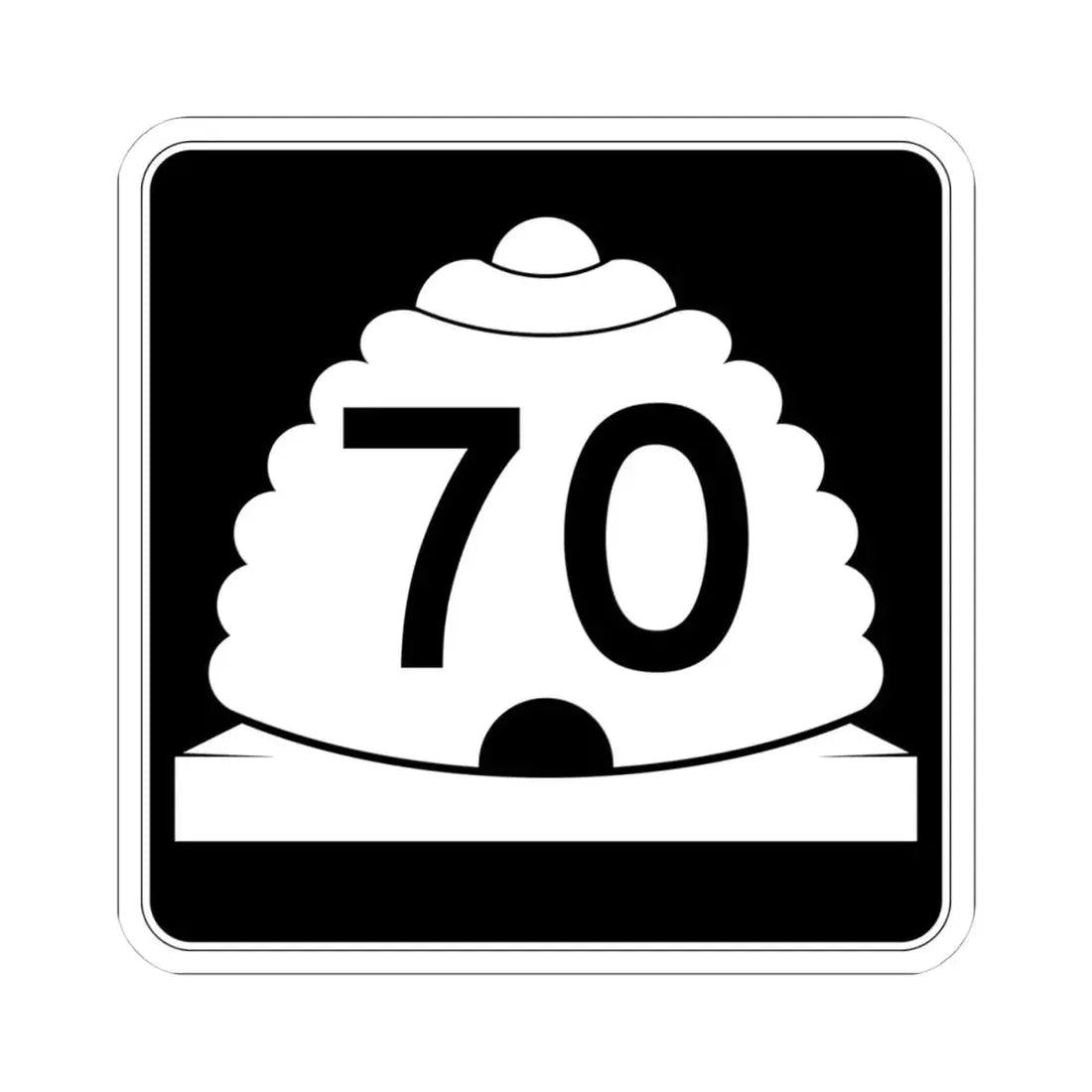 Utah SR 70 (Utah) (Road Sign) STICKER Vinyl Kiss-Cut Decal 4 Inch White - The Sticker Space
