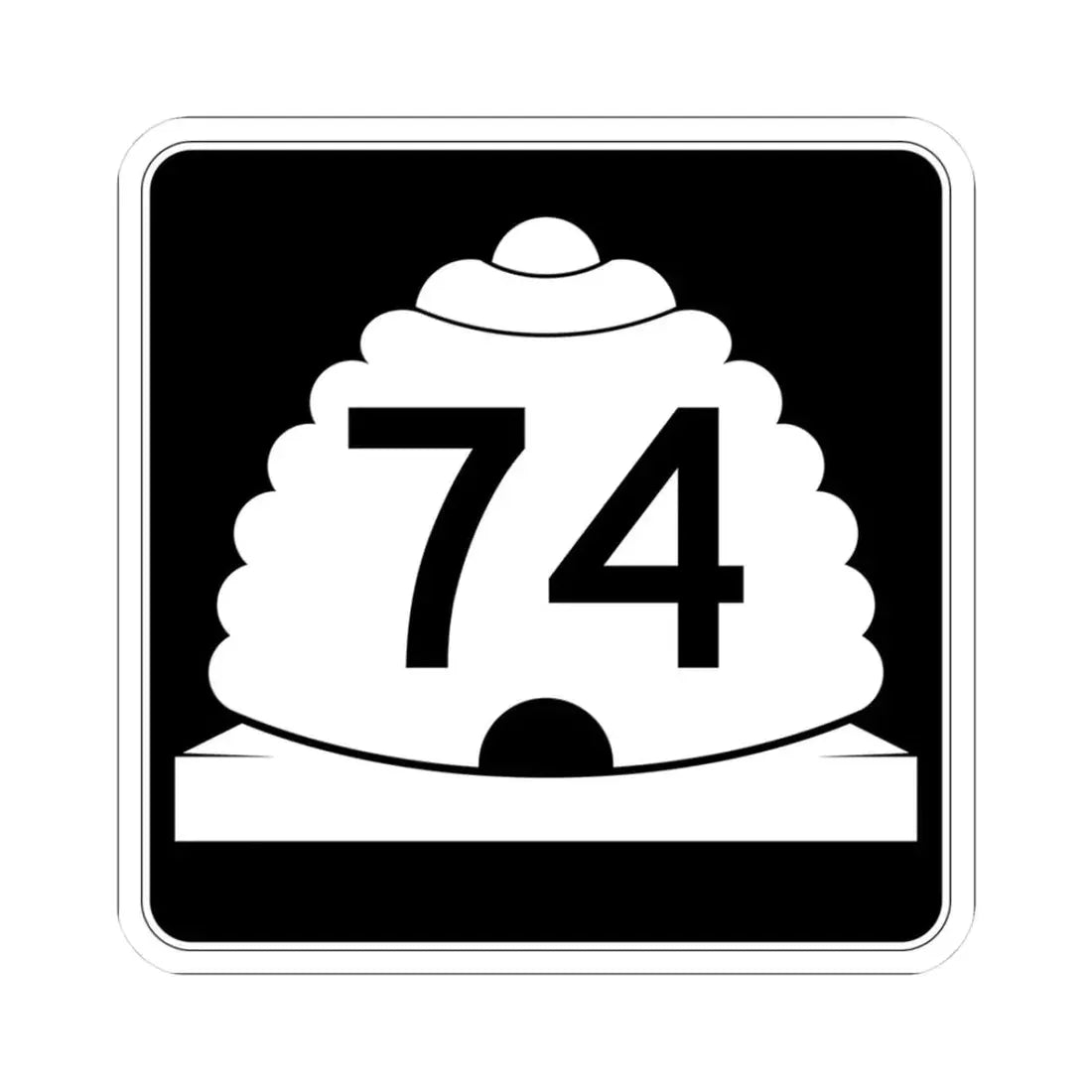 Utah SR 74 (Utah) (Road Sign) STICKER Vinyl Kiss-Cut Decal 3 Inch White - The Sticker Space
