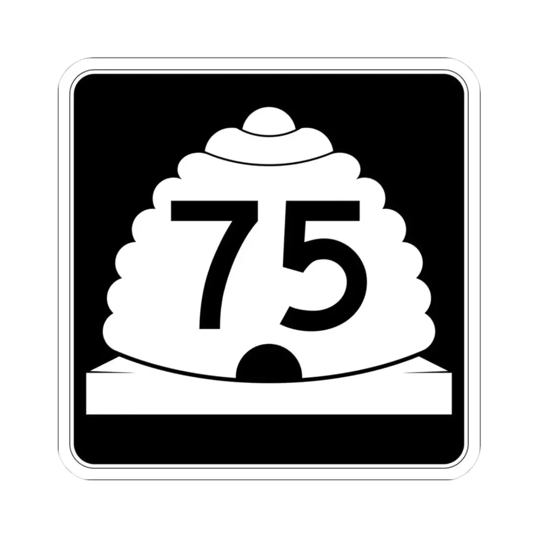 Utah SR 75 (Utah) (Road Sign) STICKER Vinyl Kiss-Cut Decal 3 Inch White - The Sticker Space