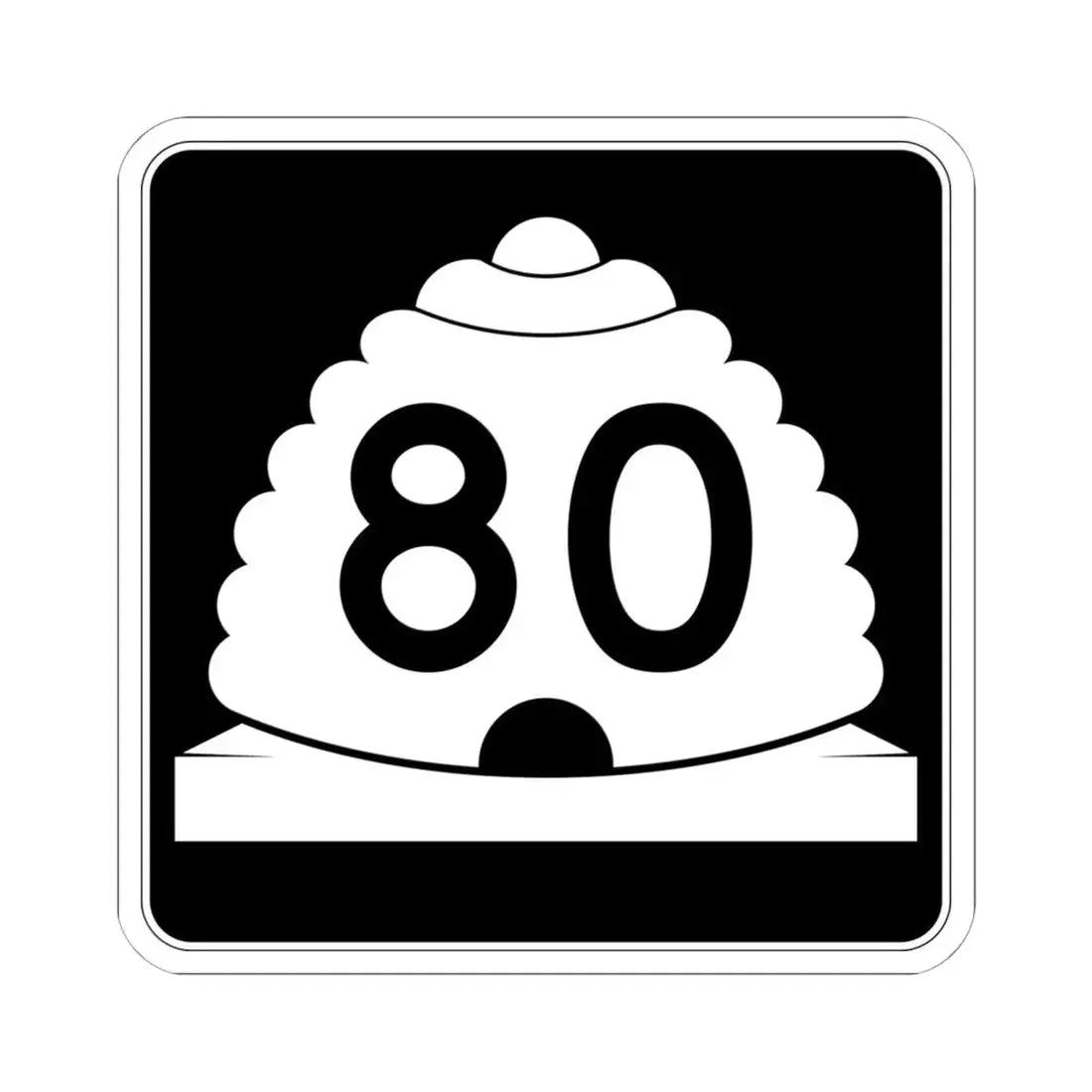 Utah SR 80 (Utah) (Road Sign) STICKER Vinyl Kiss-Cut Decal 6 Inch White - The Sticker Space