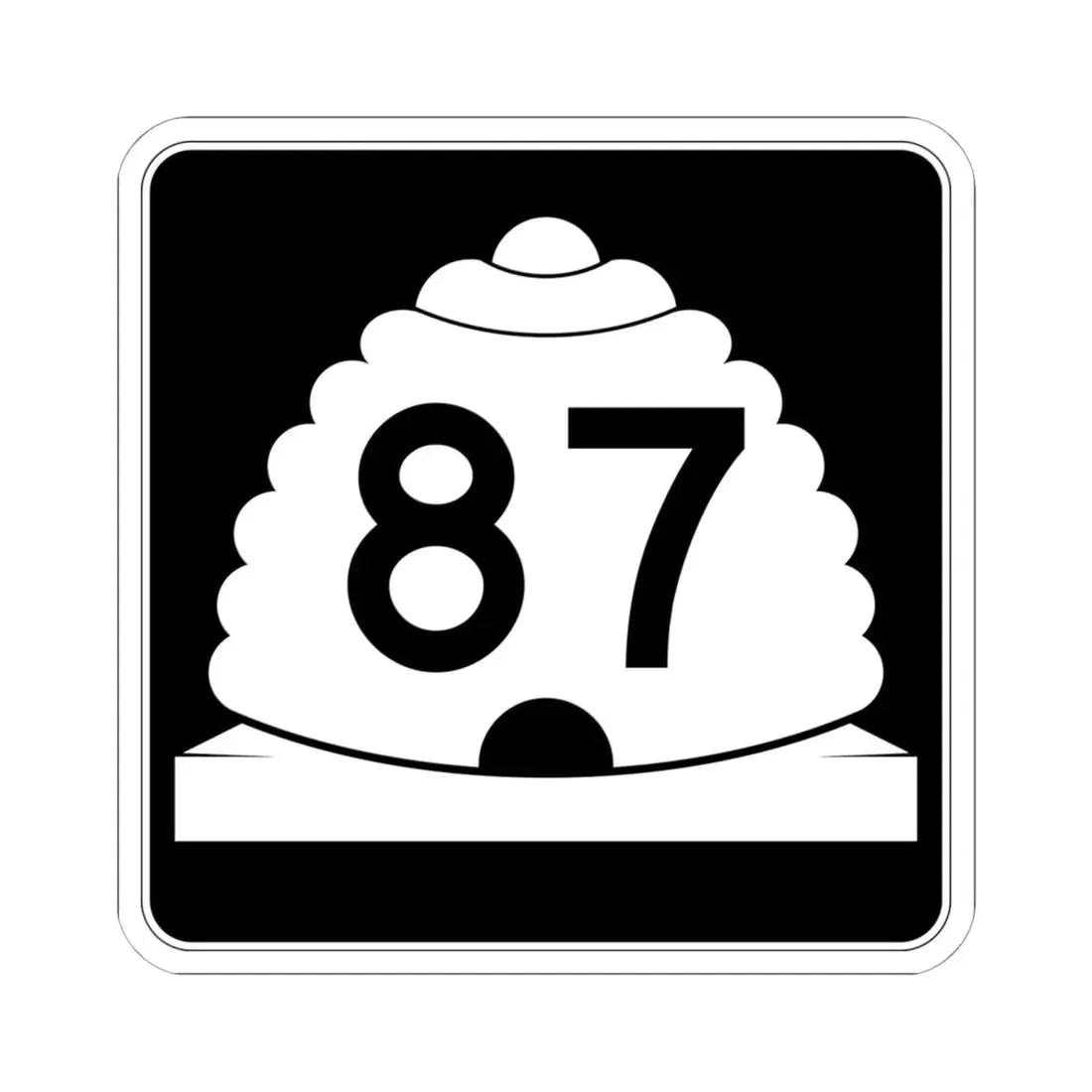Utah SR 87 (Utah) (Road Sign) STICKER Vinyl Kiss-Cut Decal 6 Inch White - The Sticker Space