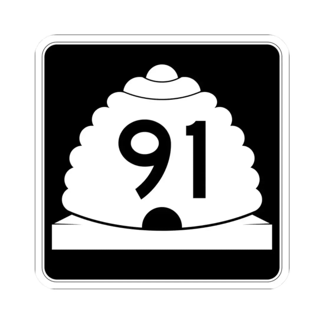 Utah SR 91 (Utah) (Road Sign) STICKER Vinyl Kiss-Cut Decal 2 Inch White - The Sticker Space