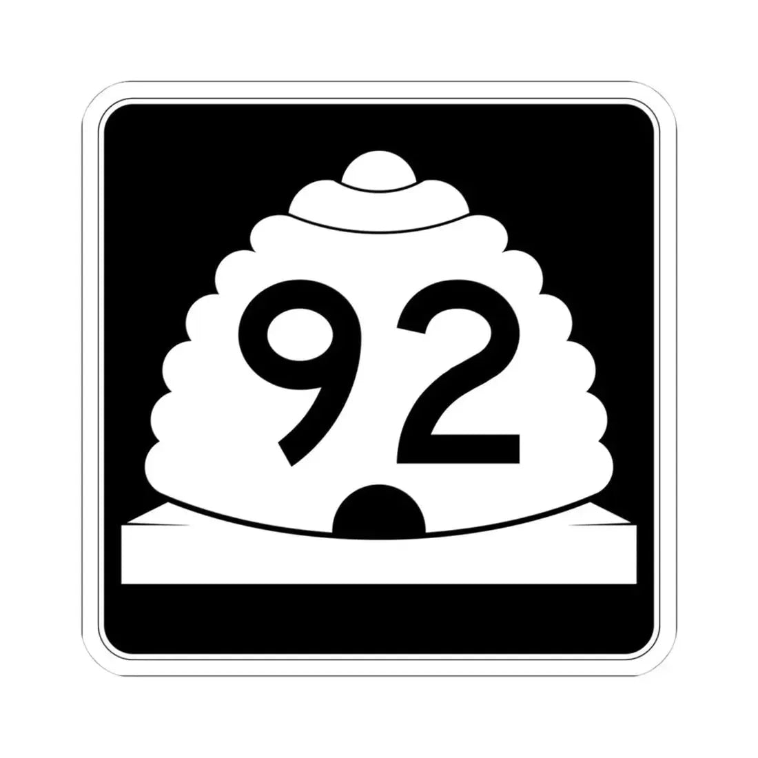 Utah SR 92 (Utah) (Road Sign) STICKER Vinyl Kiss-Cut Decal 4 Inch White - The Sticker Space