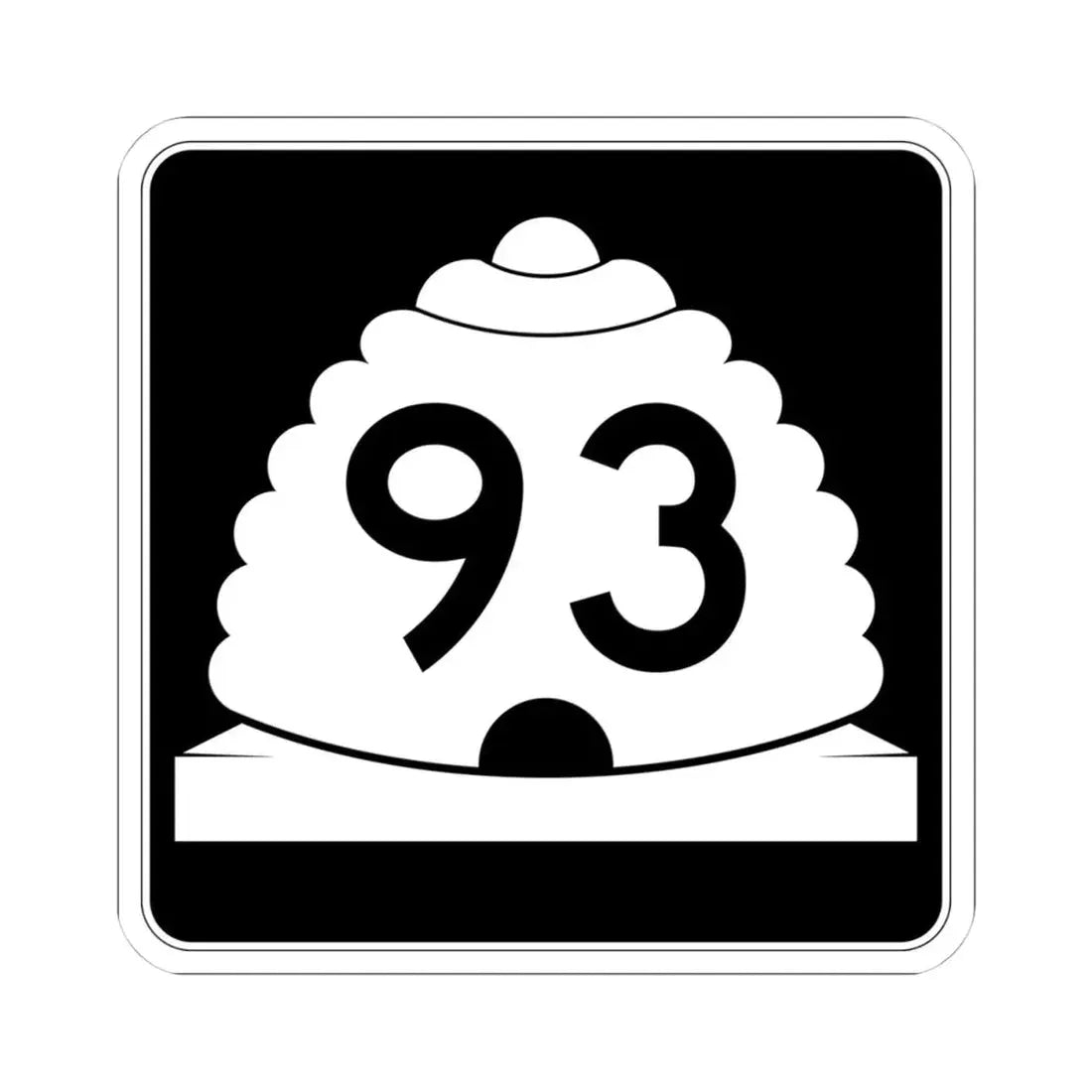 Utah SR 93 (Utah) (Road Sign) STICKER Vinyl Kiss-Cut Decal 4 Inch White - The Sticker Space