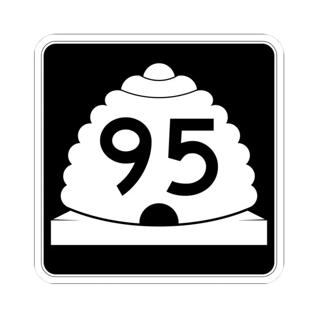 Utah SR 95 (Utah) (Road Sign) STICKER Vinyl Kiss-Cut Decal 3 Inch White - The Sticker Space