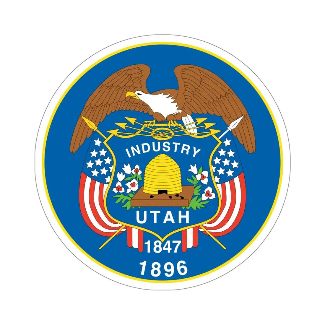 Utah State Seal NARA STICKER Vinyl Die-Cut Decal 4 Inch - The Sticker Space