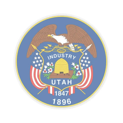 Utah State Seal NARA - STICKER Vinyl Kiss-Cut Decal 2 Inch Transparent - The Sticker Space