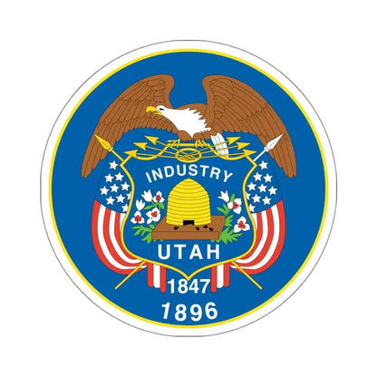 Utah State Seal NARA - STICKER Vinyl Kiss-Cut Decal 4 Inch White - The Sticker Space