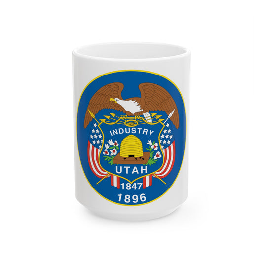 Utah State Seal NARA - White Coffee Mug-15oz-The Sticker Space