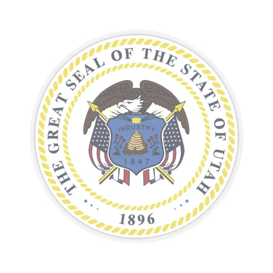Utah-StateSeal (United States) STICKER Vinyl Kiss-Cut Decal 2 Inch Transparent - The Sticker Space