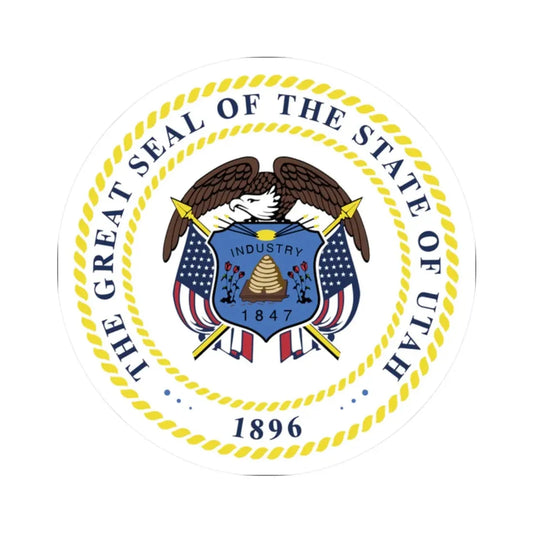 Utah-StateSeal (United States) STICKER Vinyl Kiss-Cut Decal 2 Inch White - The Sticker Space
