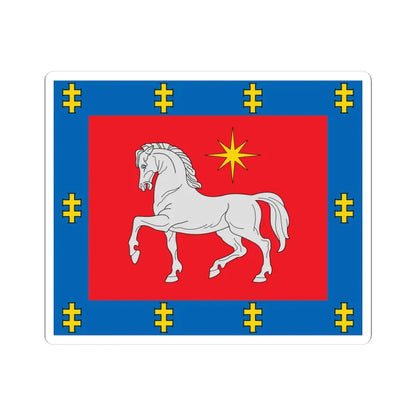 Utena County flag (Lithuania) STICKER Vinyl Kiss-Cut Decal 4 Inch White - The Sticker Space