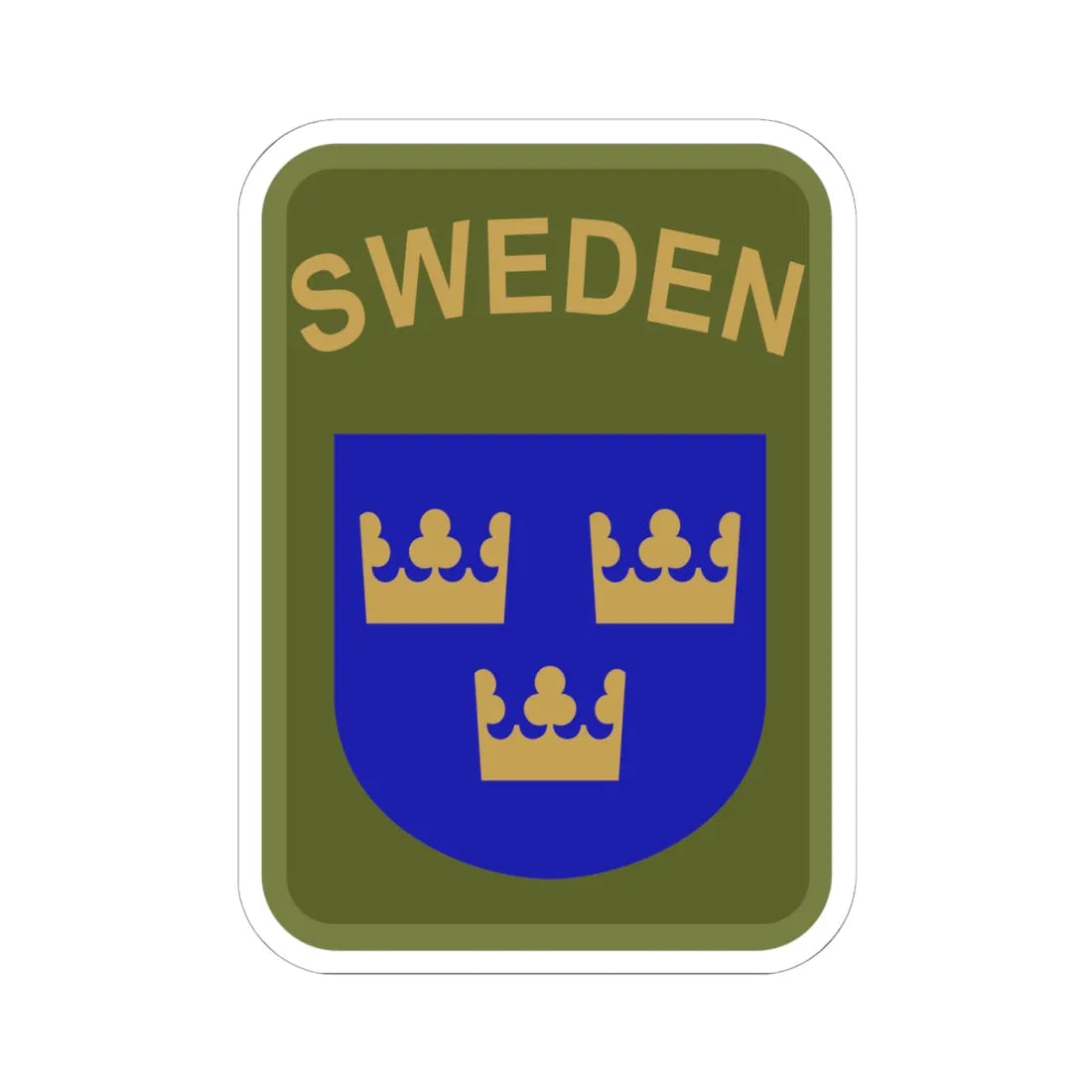 Utlandsstyrkan (Sweden) (Coat of Arms) STICKER Vinyl Kiss-Cut Decal 6 Inch White - The Sticker Space
