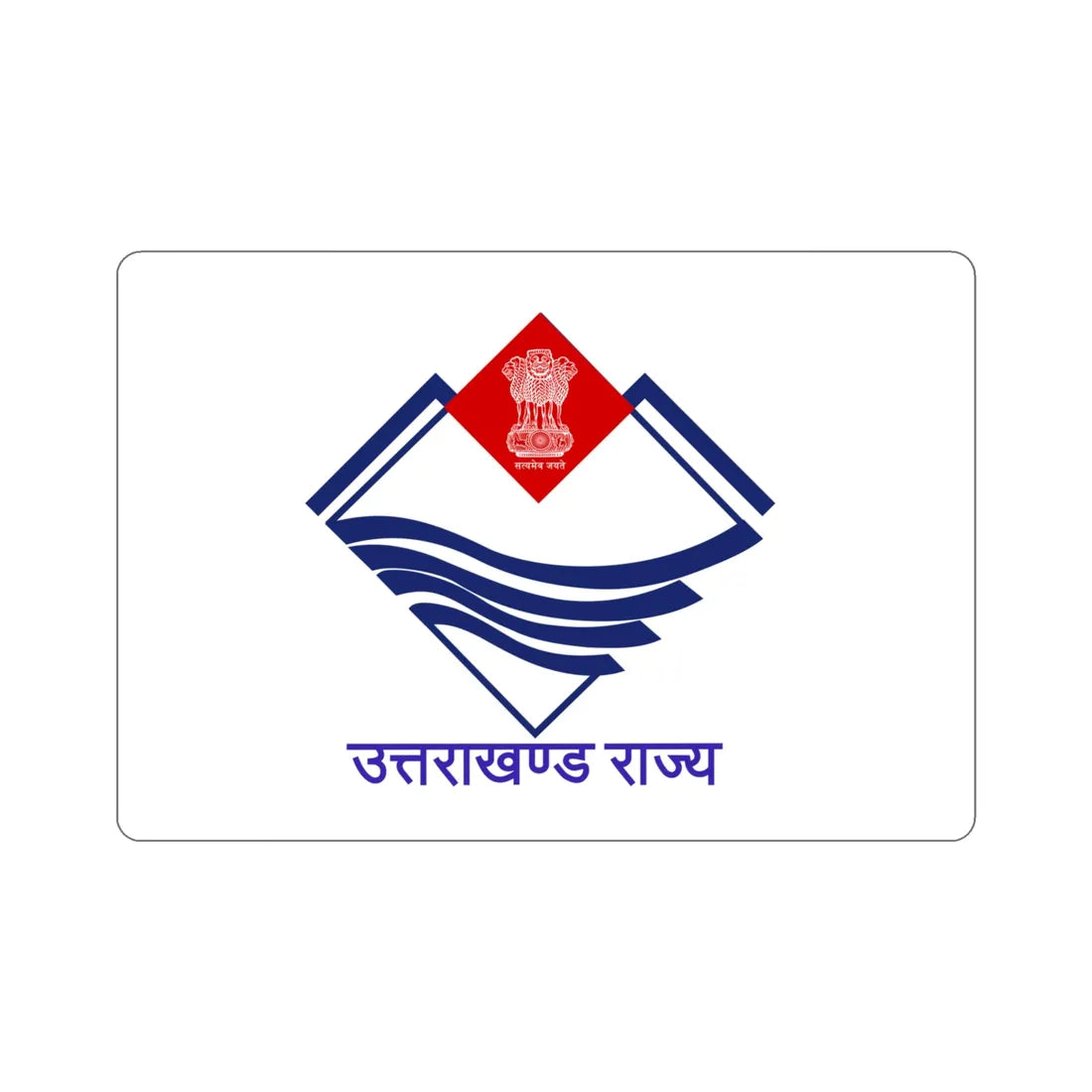 Uttarakhand Flag (India) STICKER Vinyl Die-Cut Decal 4 Inch - The Sticker Space