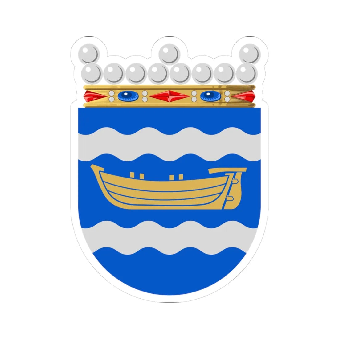 Uudenmaan lääni.vaakuna (Finland) (Coat of Arms) STICKER Vinyl Kiss-Cut Decal 3 Inch White - The Sticker Space