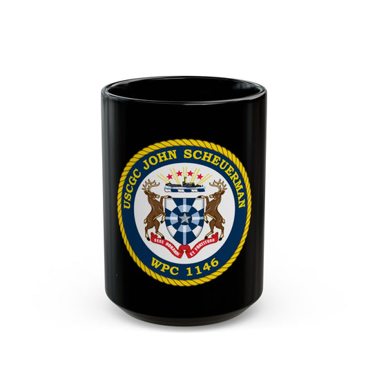 UUSCGC John Scheuerman WPC 1146 (U.S. Coast Guard) Black Coffee Mug-15oz-The Sticker Space