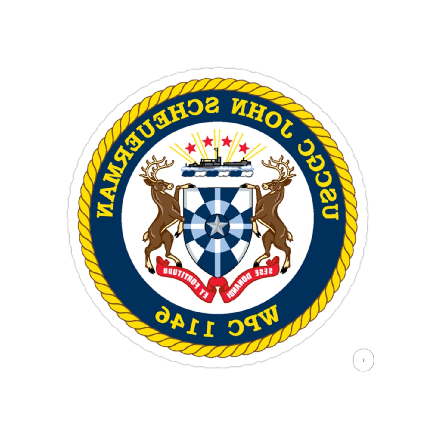 UUSCGC John Scheuerman WPC 1146 (U.S. Coast Guard) REVERSE PRINT Transparent STICKER-2" × 2"-The Sticker Space