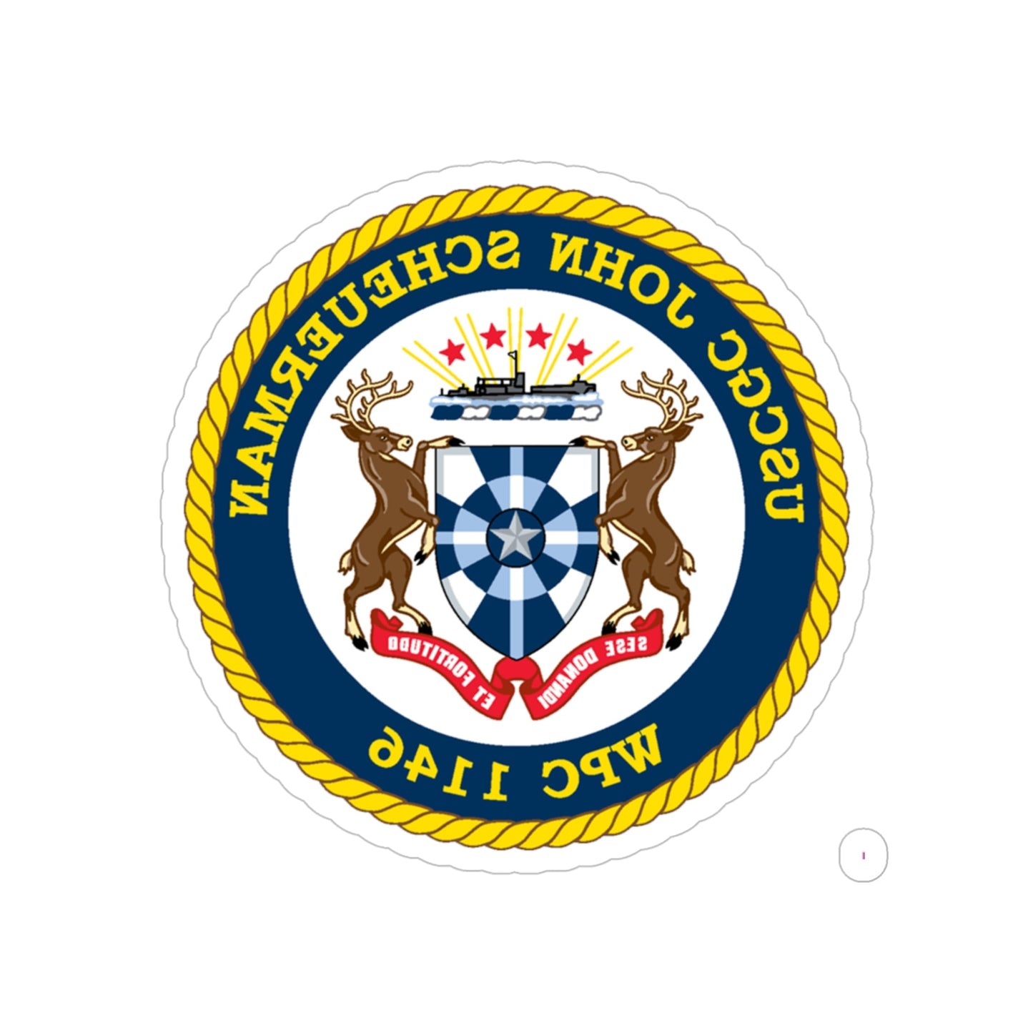 UUSCGC John Scheuerman WPC 1146 (U.S. Coast Guard) REVERSE PRINT Transparent STICKER-5" × 5"-The Sticker Space