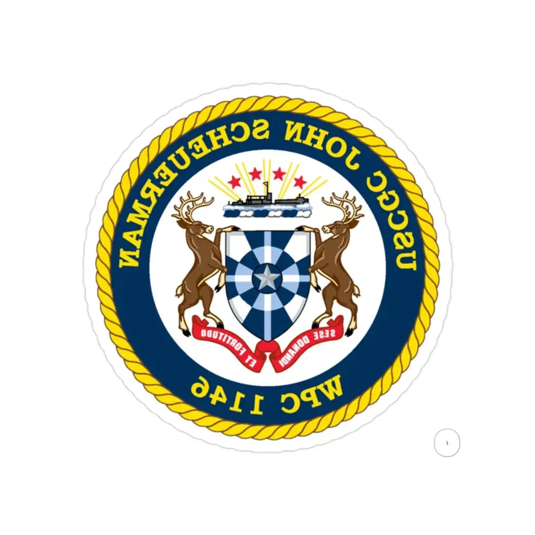UUSCGC John Scheuerman WPC 1146 (U.S. Coast Guard) REVERSE PRINT Transparent Die-Cut STICKER 2 Inch Die-Cut Transparent - The Sticker Space