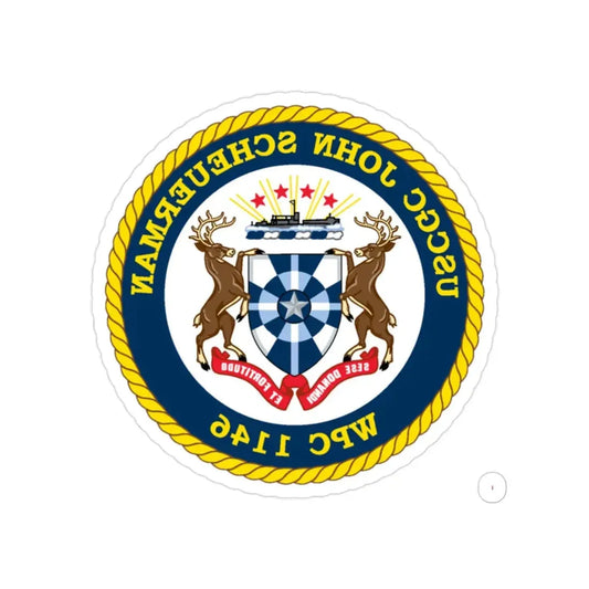 UUSCGC John Scheuerman WPC 1146 (U.S. Coast Guard) REVERSE PRINT Transparent Die-Cut STICKER 2 Inch Die-Cut Transparent - The Sticker Space