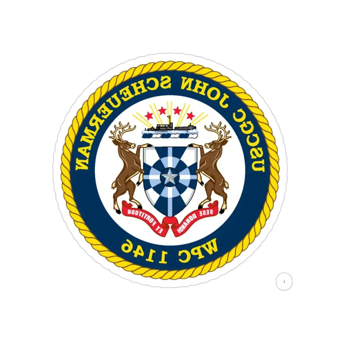 UUSCGC John Scheuerman WPC 1146 (U.S. Coast Guard) REVERSE PRINT Transparent Die-Cut STICKER 3 Inch Die-Cut Transparent - The Sticker Space