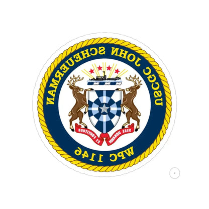 UUSCGC John Scheuerman WPC 1146 (U.S. Coast Guard) REVERSE PRINT Transparent Die-Cut STICKER 3 Inch Die-Cut Transparent - The Sticker Space
