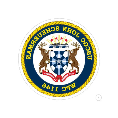 UUSCGC John Scheuerman WPC 1146 (U.S. Coast Guard) REVERSE PRINT Transparent Die-Cut STICKER 4 Inch Die-Cut Transparent - The Sticker Space
