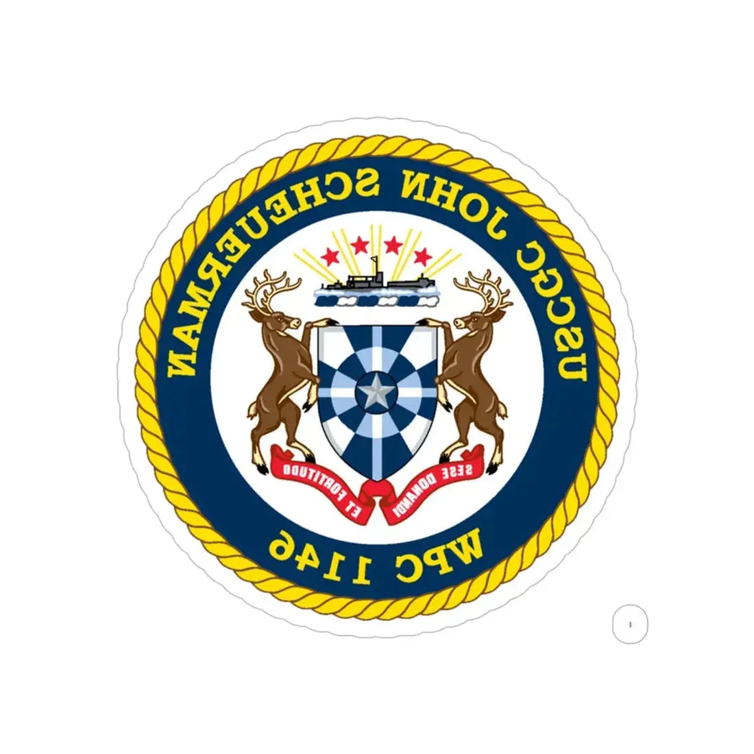 UUSCGC John Scheuerman WPC 1146 (U.S. Coast Guard) REVERSE PRINT Transparent Die-Cut STICKER 5 Inch Die-Cut Transparent - The Sticker Space