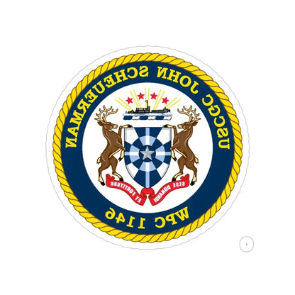 UUSCGC John Scheuerman WPC 1146 (U.S. Coast Guard) REVERSE PRINT Transparent Die-Cut STICKER 5 Inch Die-Cut Transparent - The Sticker Space