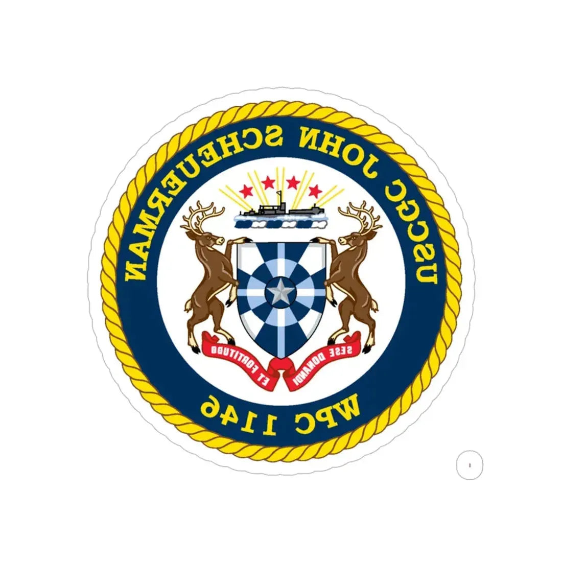 UUSCGC John Scheuerman WPC 1146 (U.S. Coast Guard) REVERSE PRINT Transparent Die-Cut STICKER 6 Inch Die-Cut Transparent - The Sticker Space